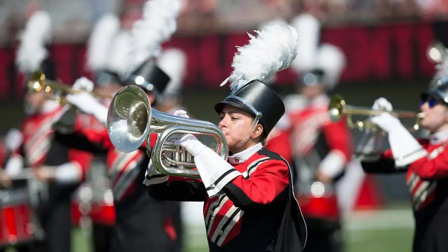 band member playing horn