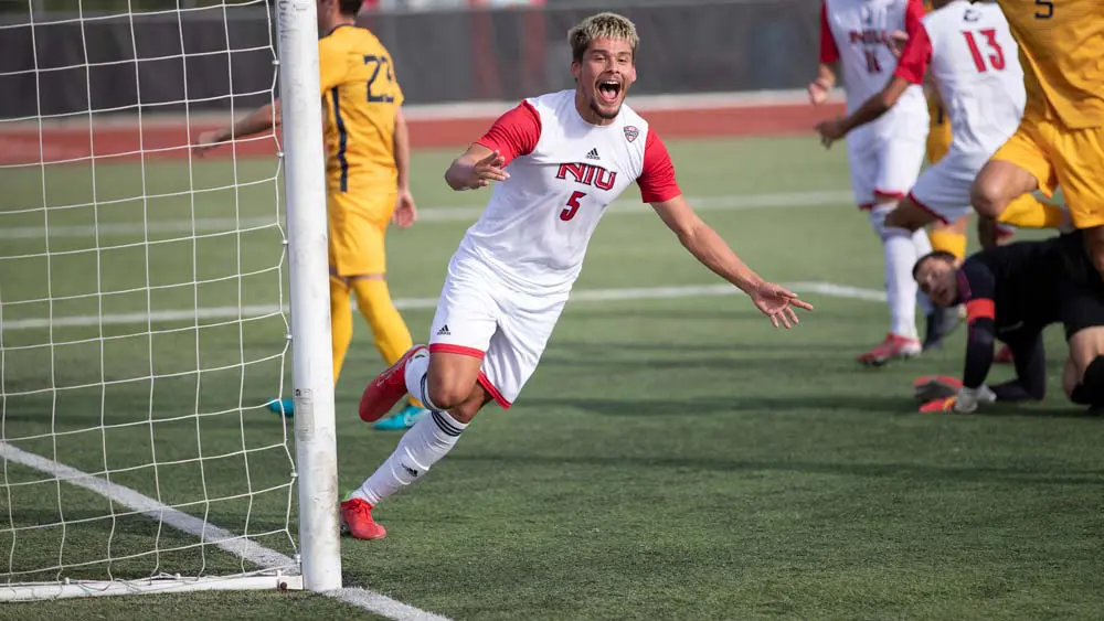 Soccer player celebrating