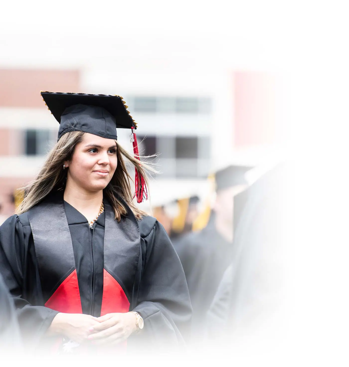 Woman in cap and gown